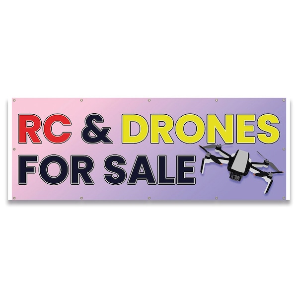 RC & Drones For Sale Banner Concession Stand Food Truck Single Sided